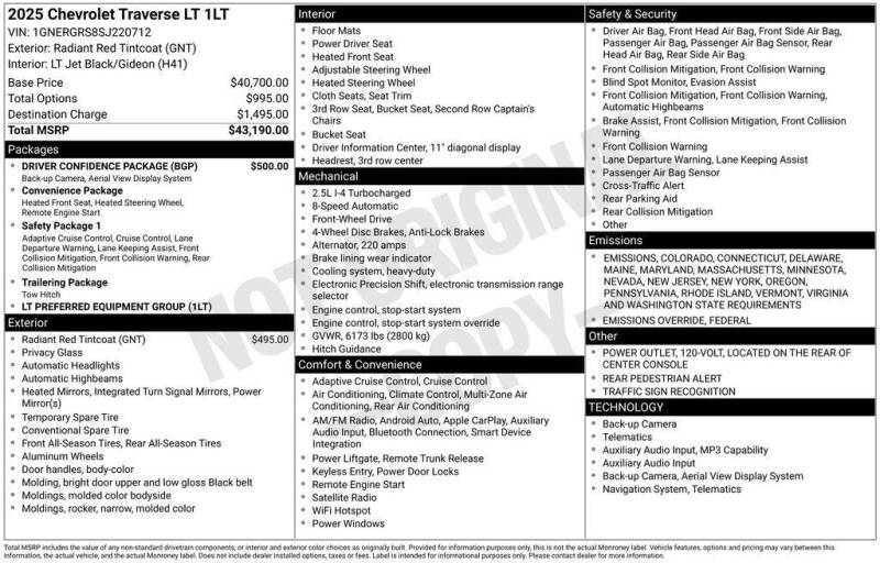 2025 Chevrolet Traverse LT