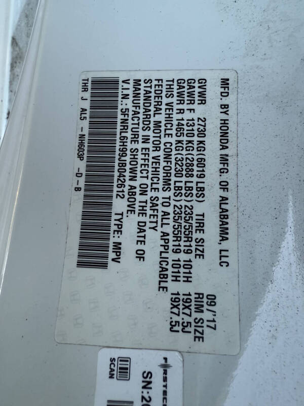 2018 Honda Odyssey Elite