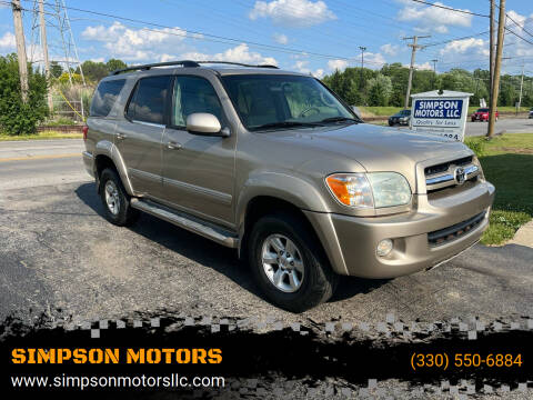 2005 Toyota Sequoia for sale at SIMPSON MOTORS in Youngstown OH