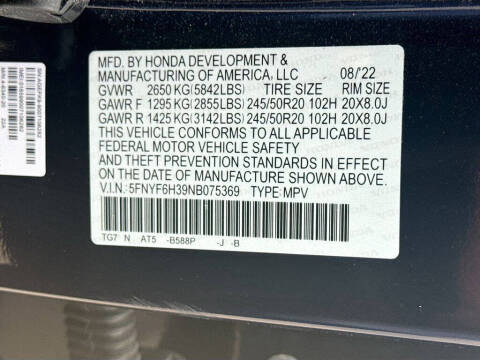 2022 Honda Pilot Sport