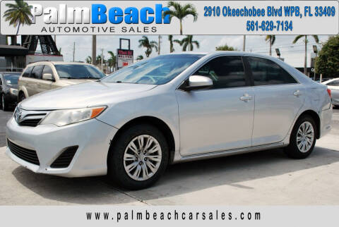 2013 Toyota Camry for sale at Palm Beach Automotive Sales in West Palm Beach FL