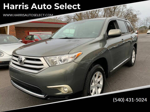 2012 Toyota Highlander for sale at Harris Auto Select in Winchester VA