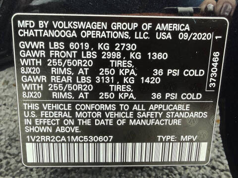 2021 Volkswagen Atlas V6 SE R-Line 4Motion