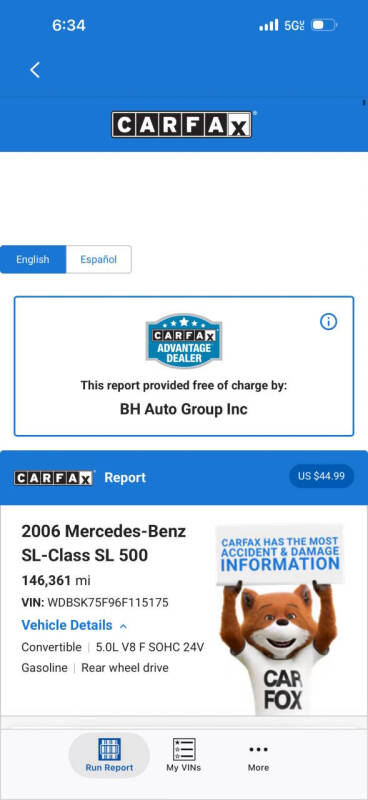 2006 Mercedes-Benz SL-Class SL 500