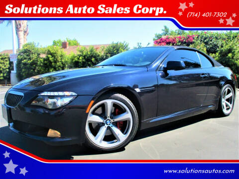2010 BMW 6 Series for sale at Solutions Auto Sales Corp. in Orange CA