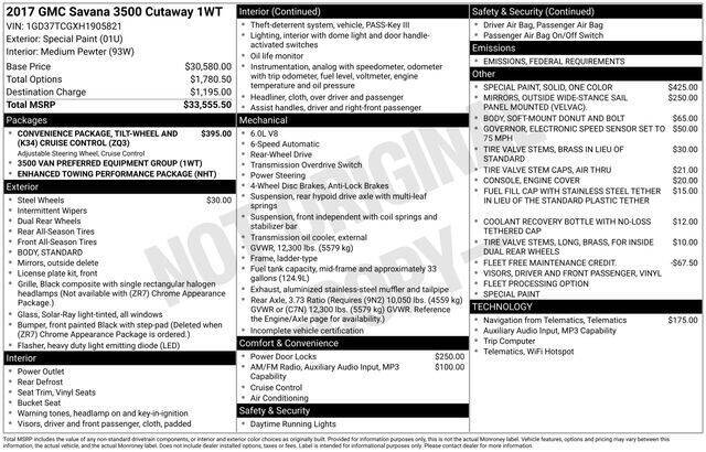 2017 GMC Savana 3500