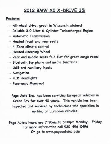 2012 BMW X5 xDrive35i Premium
