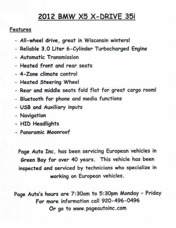 2012 BMW X5 xDrive35i Premium