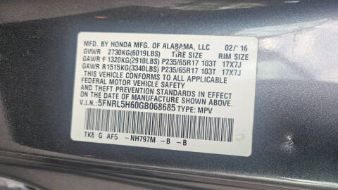 2016 Honda Odyssey EX-L w/RES
