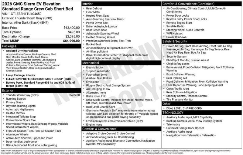 2026 GMC Sierra EV Elevation