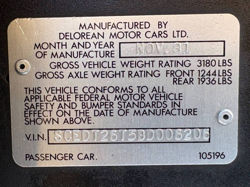 1981 DeLorean DMC-12