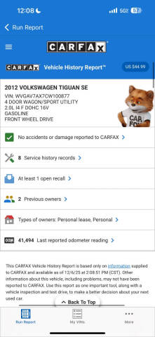 2012 Volkswagen Tiguan SE