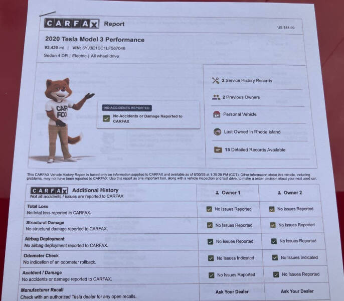 2020 Tesla Model 3 Performance