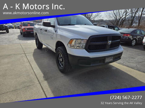 2018 RAM 1500 for sale at A - K Motors Inc. in Vandergrift PA