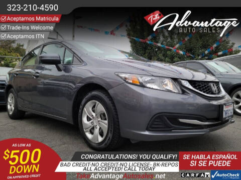 2015 Honda Civic for sale at ADVANTAGE AUTO SALES INC in Bell CA