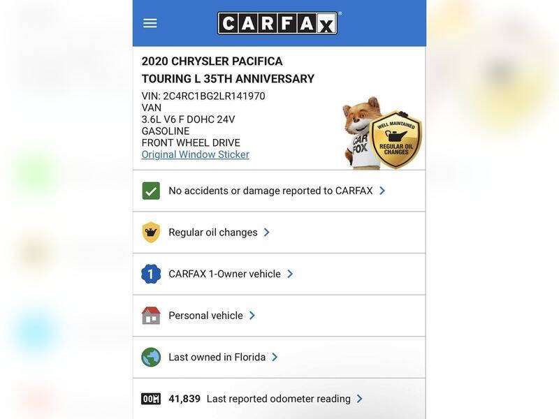 2020 Chrysler Pacifica Touring L 35th Anniversary