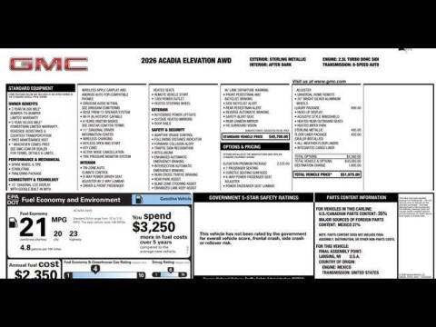 2026 GMC Acadia Elevation