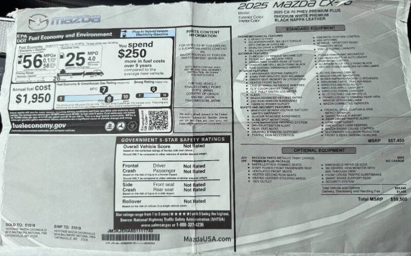 2025 Mazda CX-70 Plug-in Hybrid Premium Plus