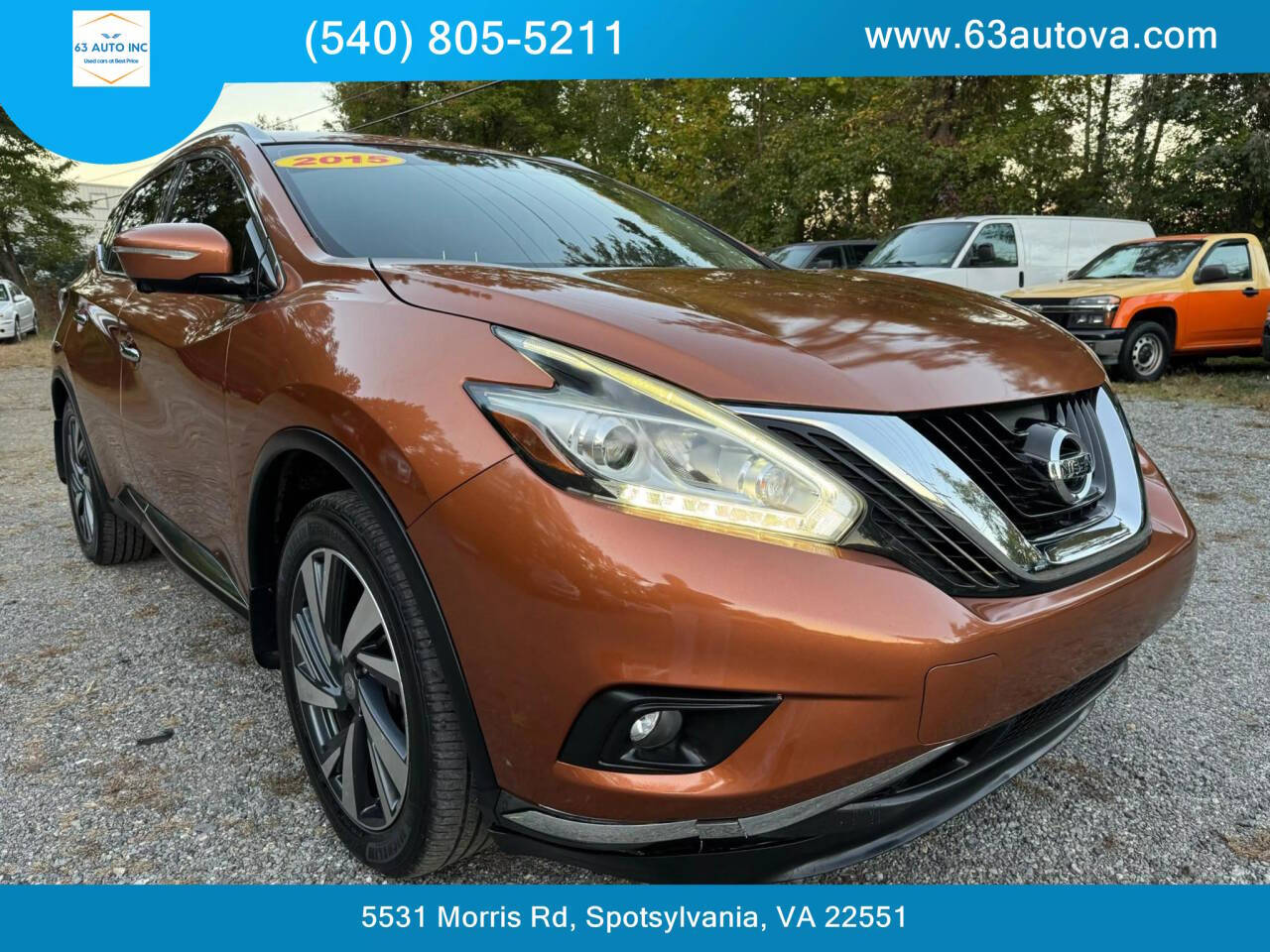 2015 Nissan Murano for sale at 63 Auto Inc in Spotsylvania, VA