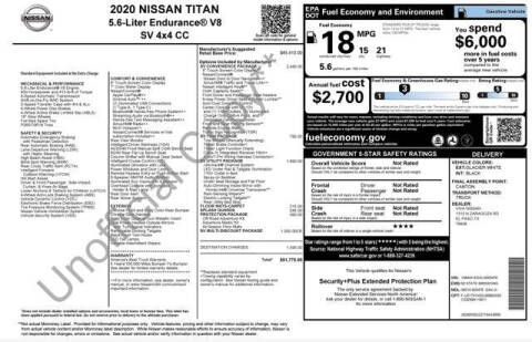 2020 Nissan Titan SV
