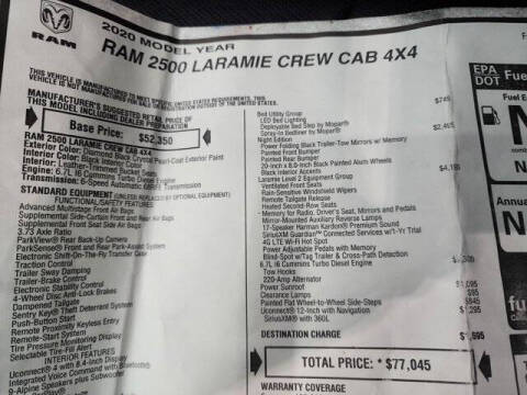 2020 RAM 2500 Laramie