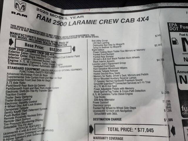 2020 RAM 2500 Laramie