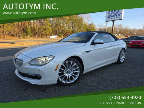 2013 BMW 6 Series for sale at AUTOTYM INC. in Fredericksburg VA