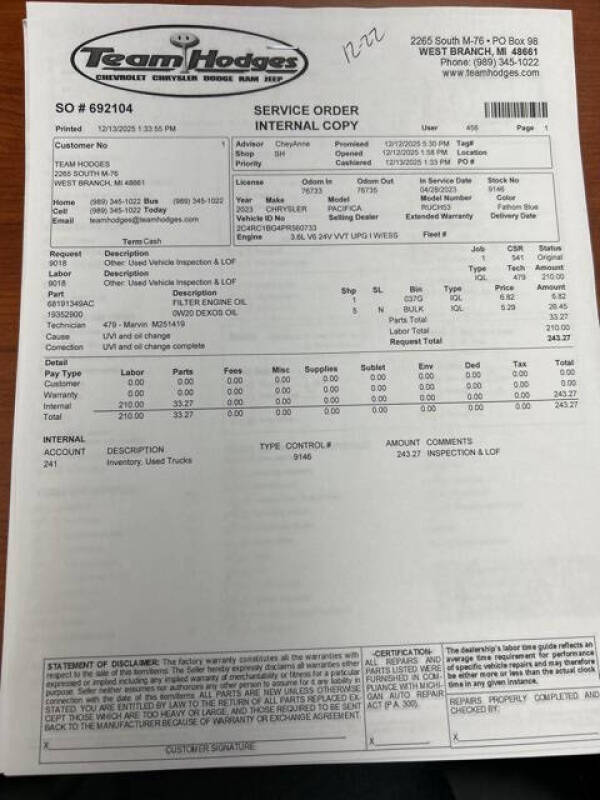 2023 Chrysler Pacifica Touring L