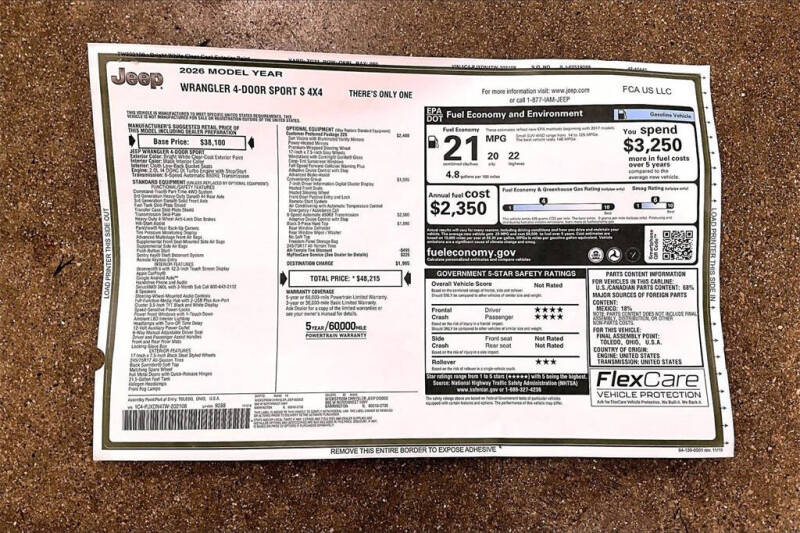 2026 Jeep Wrangler Sport S