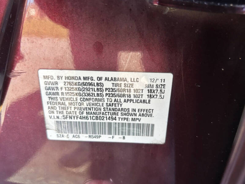 2012 Honda Pilot EX-L w/DVD