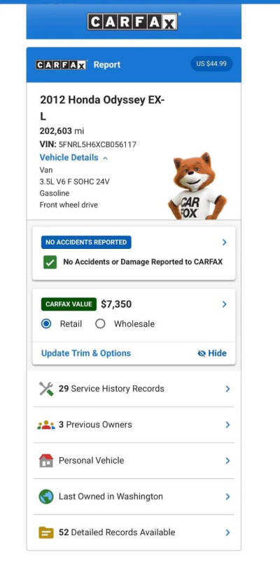 2012 Honda Odyssey
