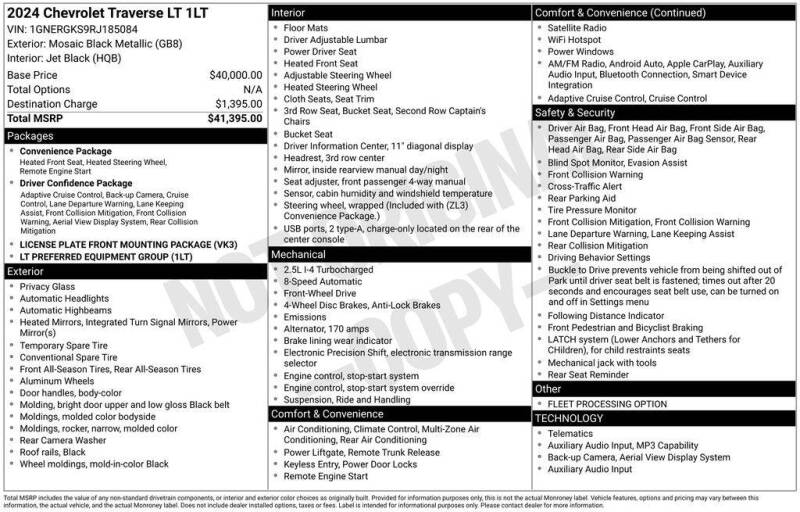2024 Chevrolet Traverse LT