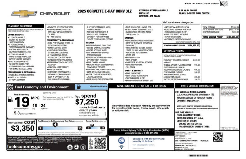 2025 Chevrolet Corvette E-Ray