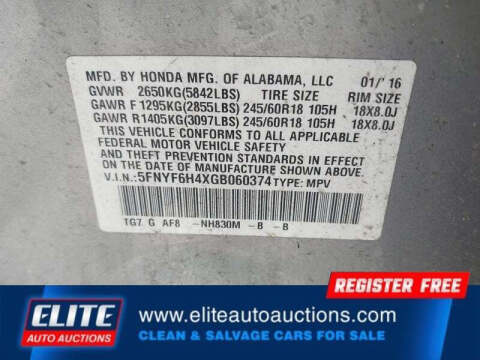 2016 Honda Pilot EX w/Honda Sensing