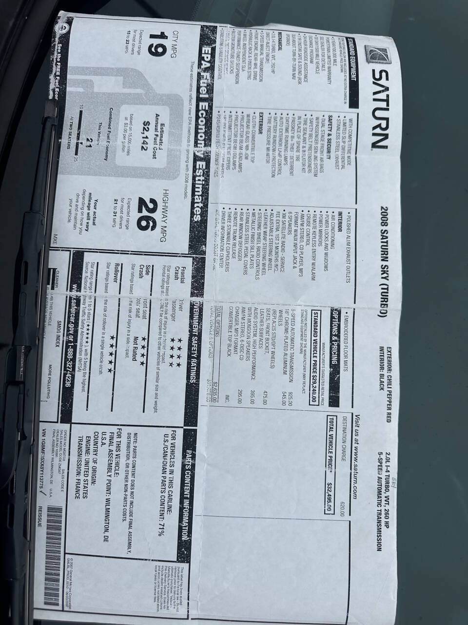 2008 Saturn SKY 77