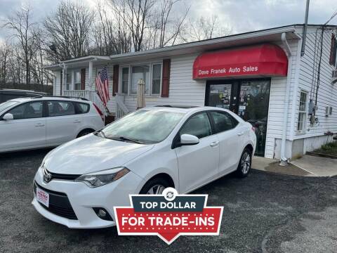 2015 Toyota Corolla for sale at Dave Franek Automotive in Wantage NJ