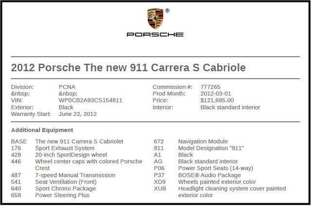 2012 Porsche 911 Carrera S