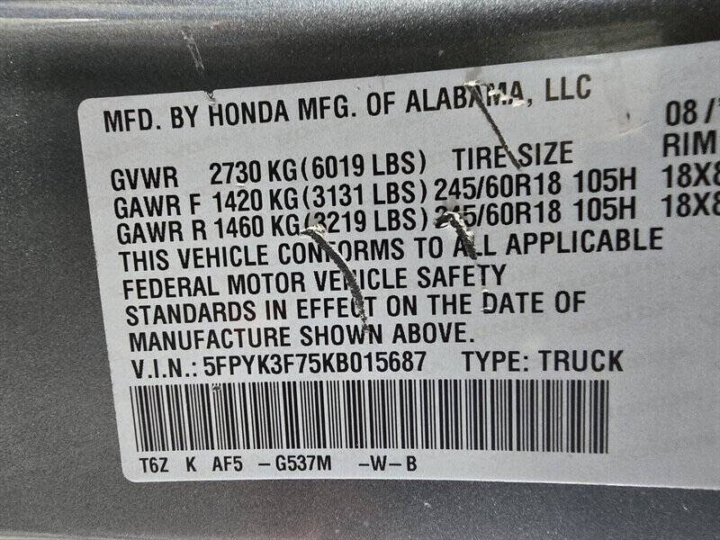 2019 Honda Ridgeline RTL-E