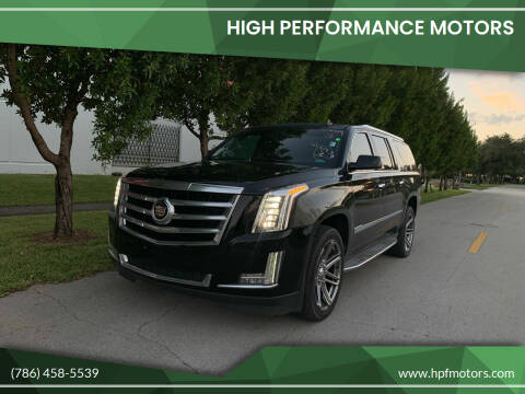 2015 Cadillac Escalade ESV for sale at HIGH PERFORMANCE MOTORS in Hollywood FL