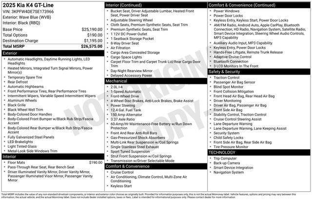 2025 Kia K4 GT-Line