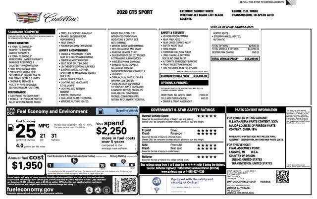 2020 Cadillac CT5 Sport