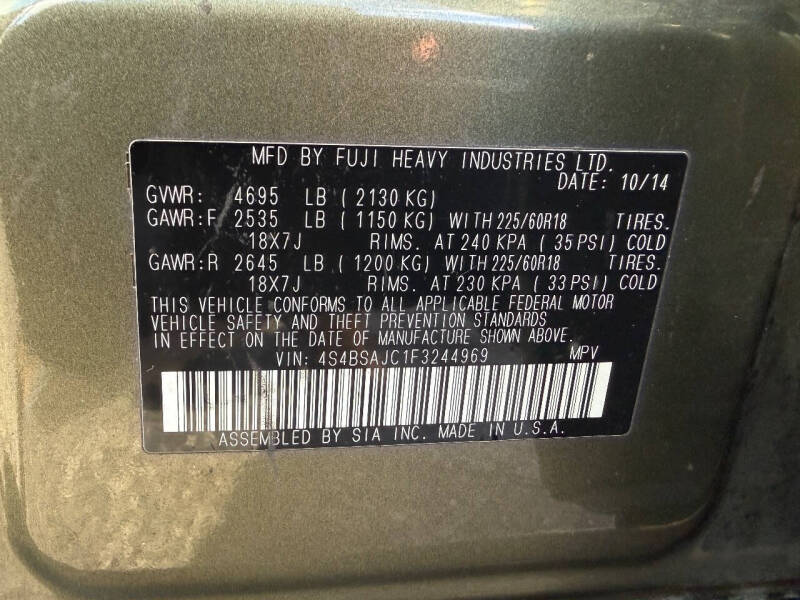 2015 Subaru Outback 2.5i Limited