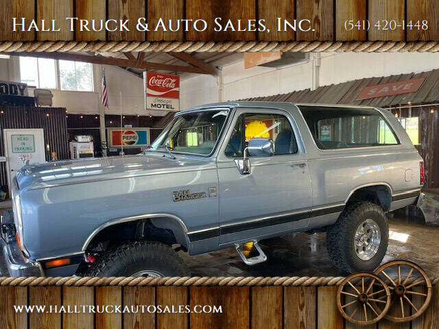 1989 Dodge Ramcharger for sale at Hall Truck & Auto Sales, Inc. in Redmond OR