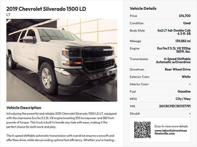 2019 Chevrolet Silverado 1500 LD LT
