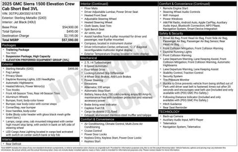 2025 GMC Sierra 1500 Elevation Standard