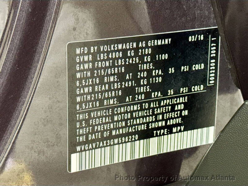 2016 Volkswagen Tiguan 2.0T S