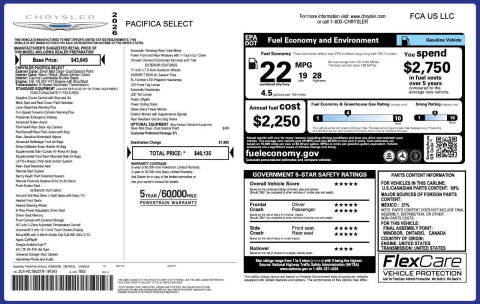 2026 Chrysler Pacifica Select