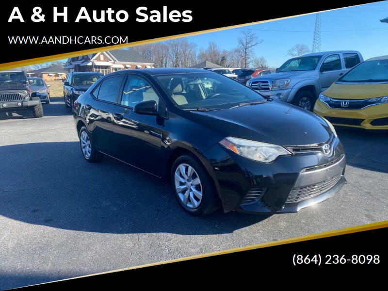 2015 Toyota Corolla for sale at A & H Auto Sales in Greenville SC