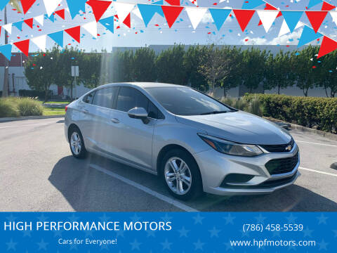 2017 Chevrolet Cruze for sale at HIGH PERFORMANCE MOTORS in Hollywood FL