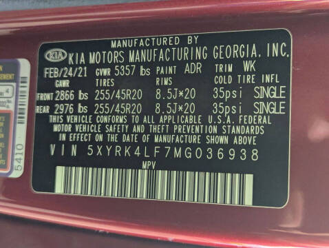 2021 Kia Sorento SX